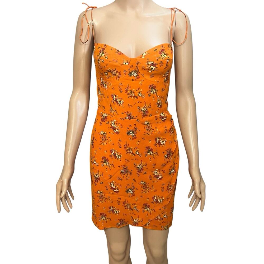 Reformation Orange Floral Mini Dress